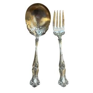 Antique International silver berry spoon cold meat fork set Vintage pattern 1908